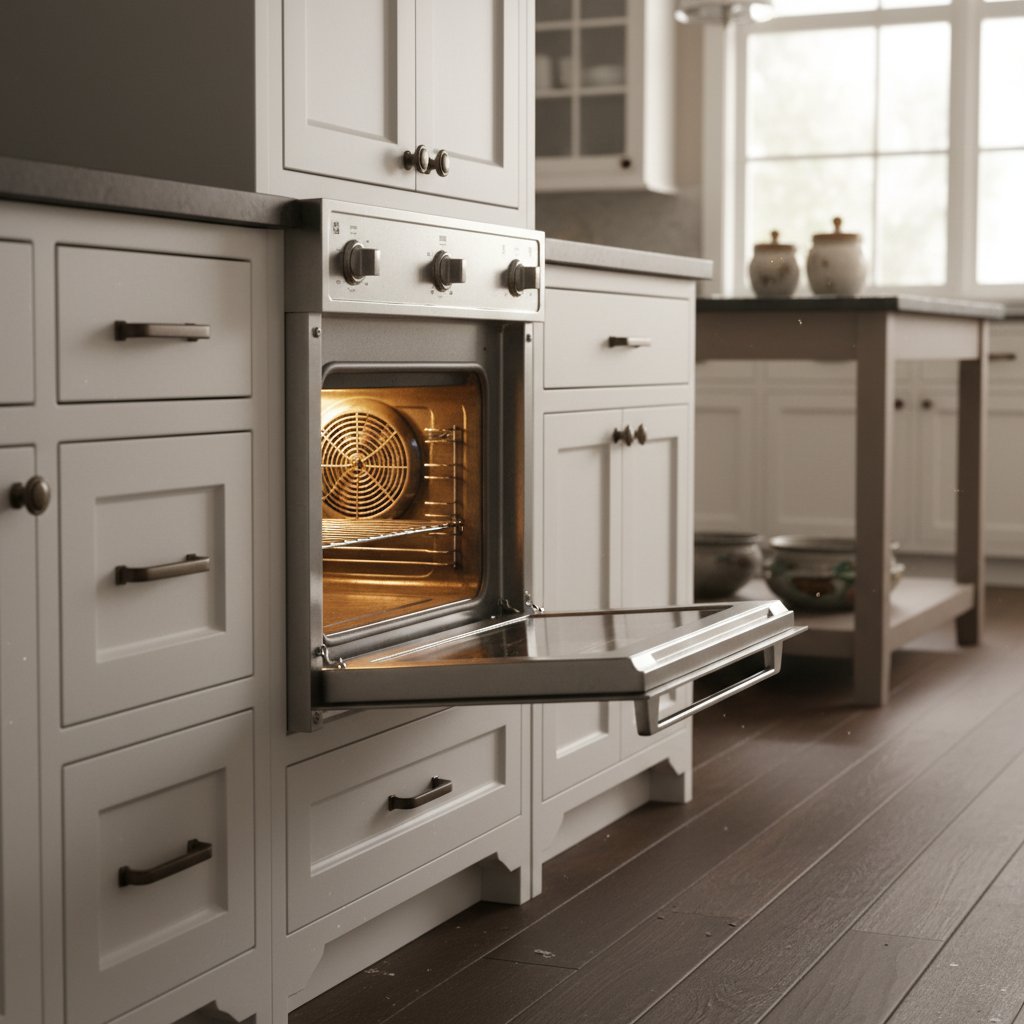 Interior of a Viking TruConvec oven during a convection diagnosis in an Arvada kitchen